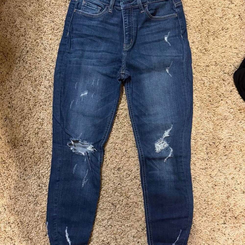 Bridge by GLY Curvy High Rise Ankle Skinny Jeans Size 27 Distressed
